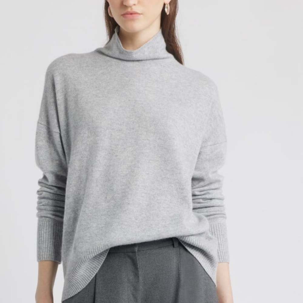 Nordstrom Cashmere Turtleneck Sweater in grey